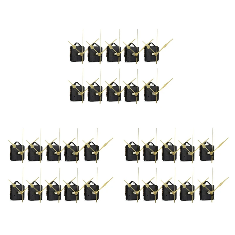 

30Pcs DIY Silent Movement Spindle Hands Wall Quartz Clock Movement Mechanism Repair Tools Part Clock Kit