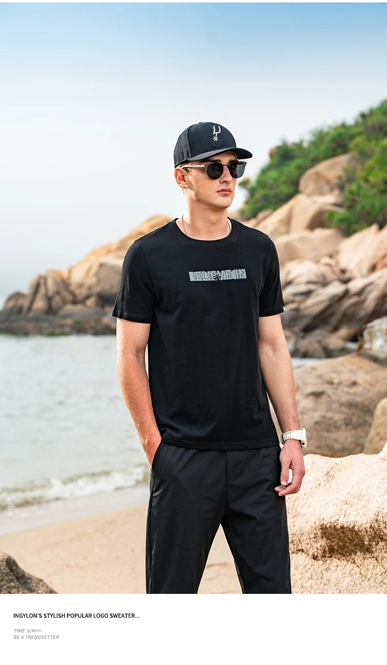 

7122 230G heavy cotton summer new European and American simple casual short-sleeved T-shirt men