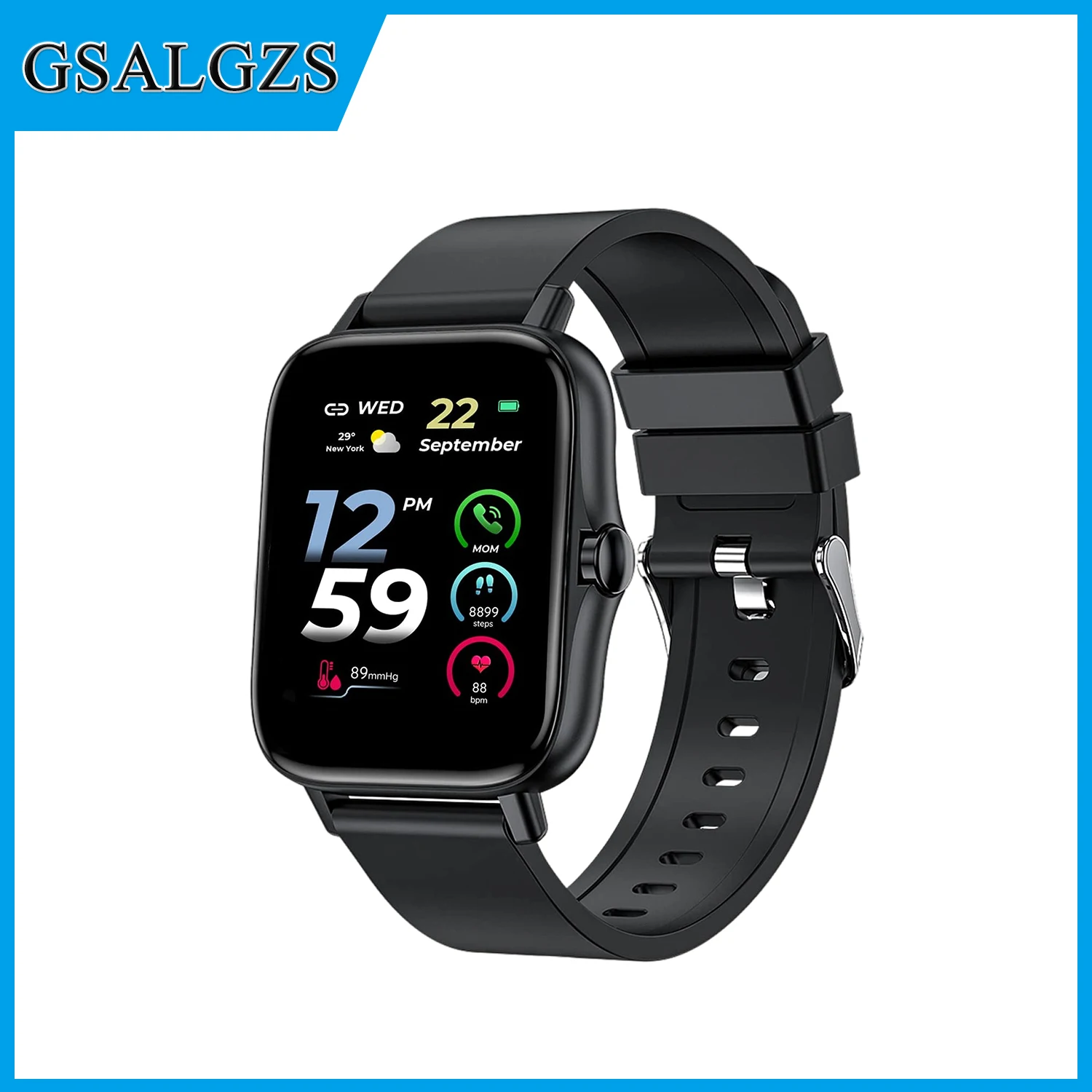 

GSALGZS HD Smart Watch Call Receive Dial Touch Screen Fitness Tracker For Android IOS With Heart Rate Blood Pressure Tracking