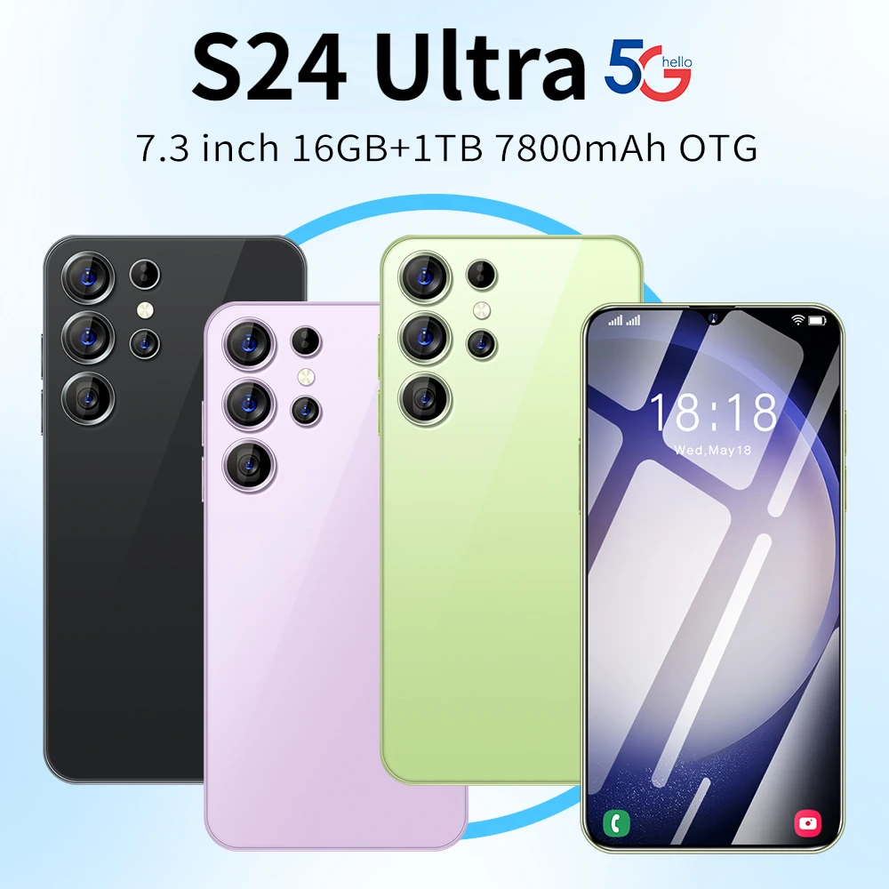 

Смартфон S24 Ultra, экран 6,8 дюйма HD, 16 ГБ + 1 ТБ, две Sim-карты, Android, разблокированный, 72 МП, 6800 мАч