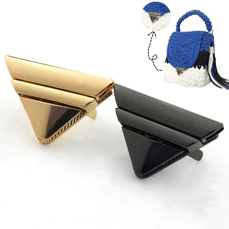 

Metal Triangle Press Lock Fashion Switch Lock For DIY Handbag Luggage Hardware Closure Bag Parts Accessories for Purse Totes