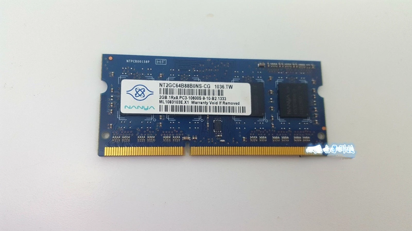 

Nanya NT2GC64B88B0NS-CG 2G 1RX8 PC3-10600S Notebook Memory