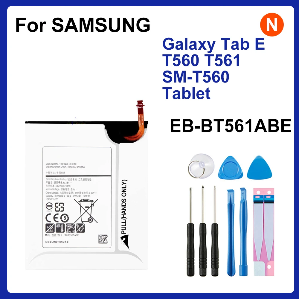 

SAMSUNG Orginal Tablet EB-BT561ABE EB-BT561ABA 5000mAh Battery For Samsung Galaxy Tab E T560 T561 SM-T560 Tablet Battery +Tools