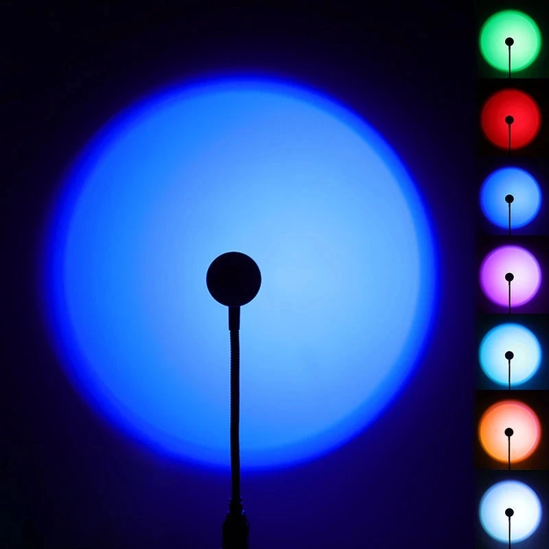 USB закат светильник RGB проекционный Ночной свет s светодиодный прожектор 7 цветов