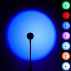 USB закат светильник RGB проекционный Ночной свет s светодиодный прожектор 7 цветов атмосферы Радуга лампы декосветильник помещения свет