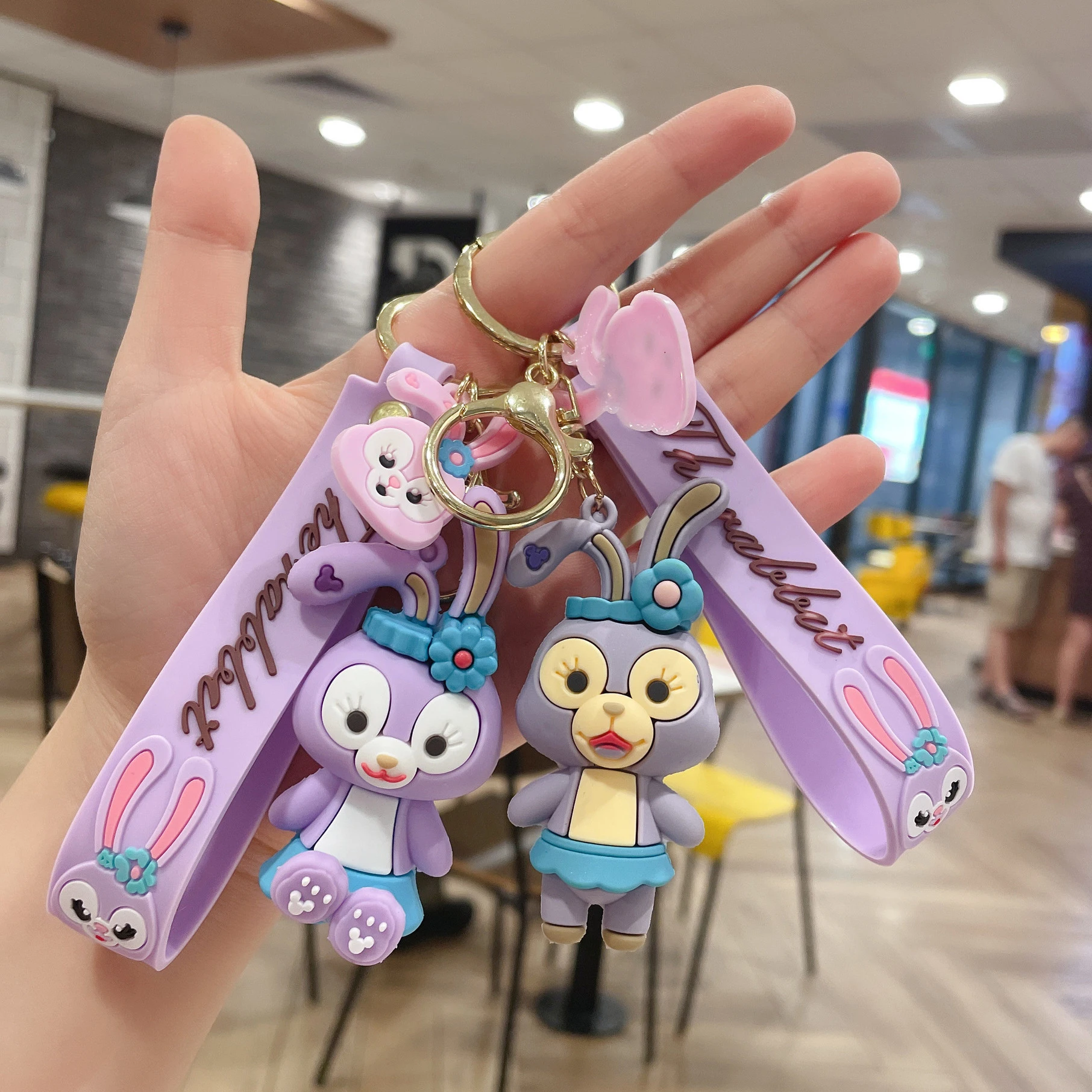 

Disney StellaLou Dolls Keychains Cartoon Kawaii Creative Pendant Cute Girl Bag Accessories Doll Car Key Strap Girl Friends Gifts