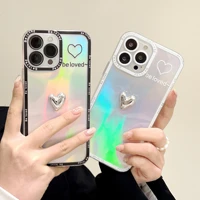 the angel eye iphone13 case stereoscopic silver love fine hole anti fall laser protective phone cover for iphone 11 iphone12 pro