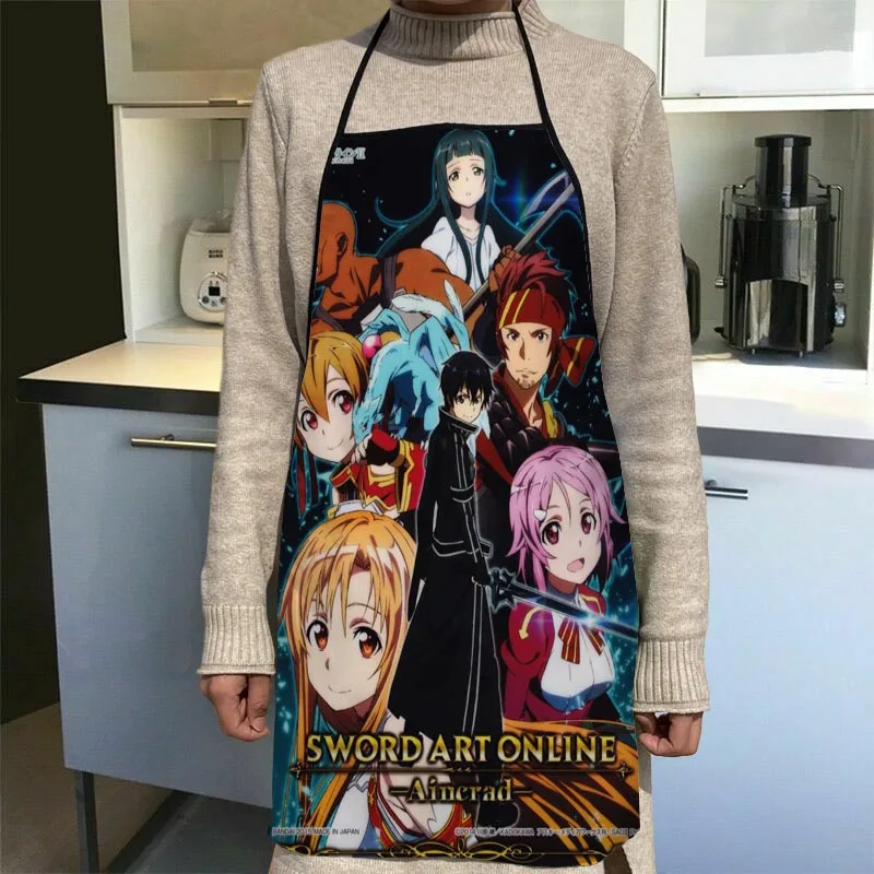 

New Arrival Sword Art Online Apron Kitchen Aprons For Women Oxford Fabric Cleaning Pinafore Home Cooking Accessories Apron