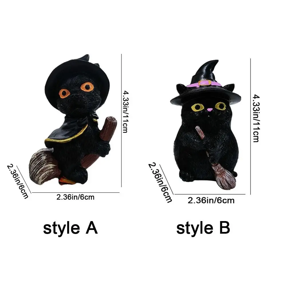Статуэтка Летающая из смолы декоративная Милая Черная кошка-ведьма маленькая