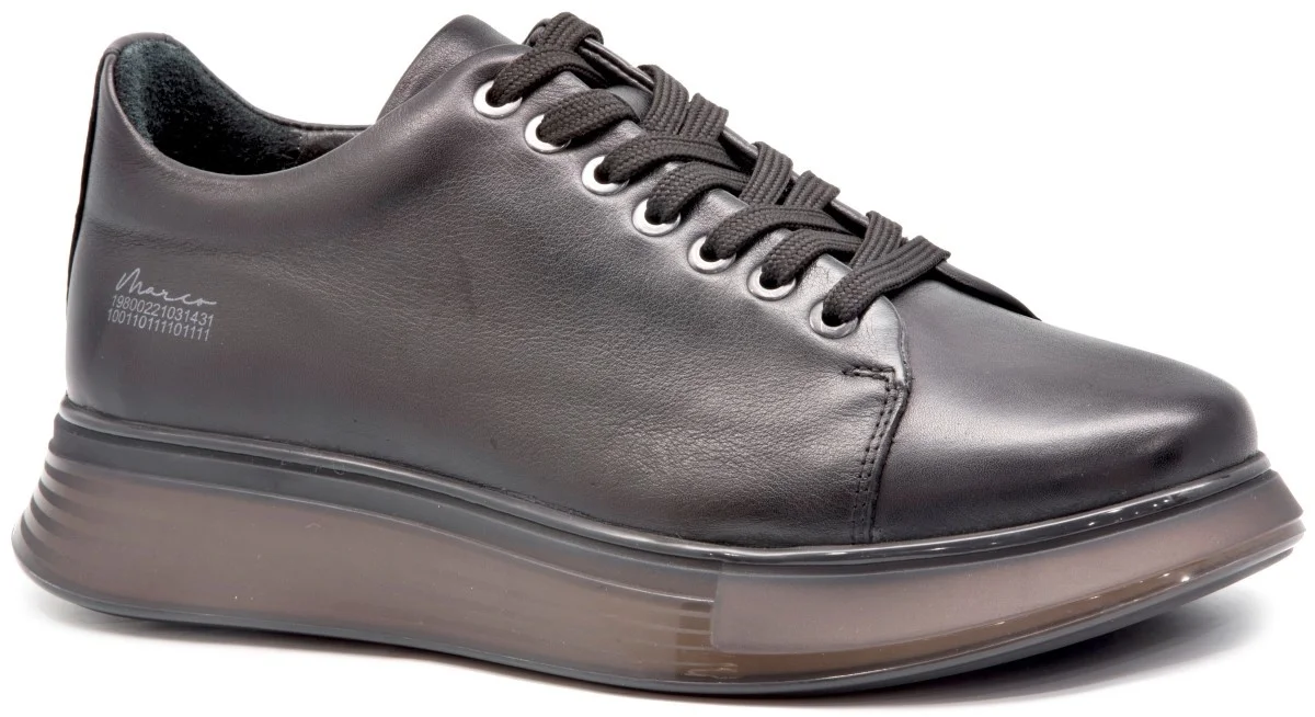 Мужские кожаные кроссовки Marcomen Mrc, черные легсветильник повседневные кроссовки из натуральной коровьей кожи в деловом стиле, лето 15275 Мужские кожаные кроссовки Marcomen Mrc, черные легсветильник повседневные кроссовки из натуральной коровьей кожи в деловом стиле, лето 15275