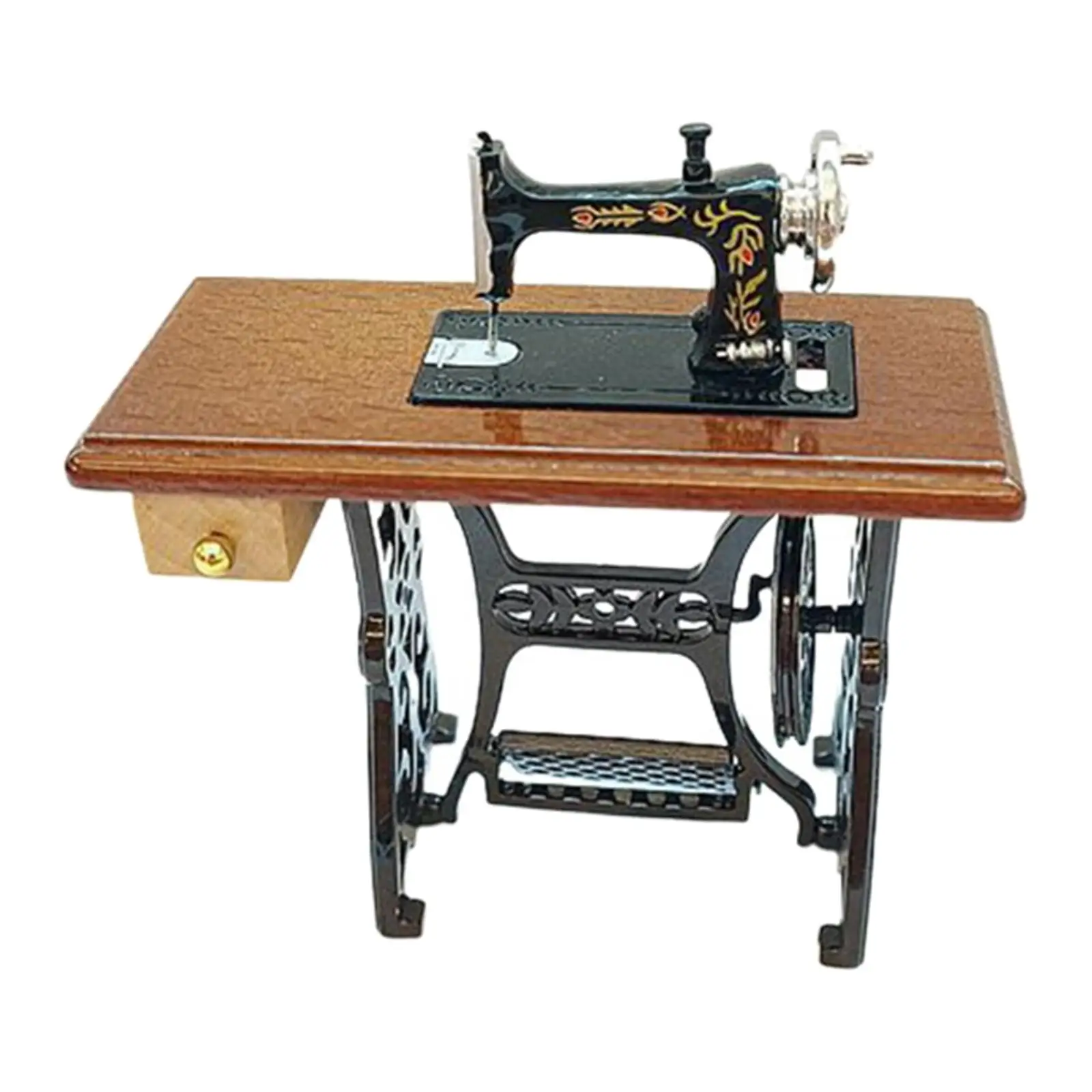 

1/12 Miniature Sewing Machine Simulation Furniture Model Playset Tailor Toy for Kids Toy Pretend Decor