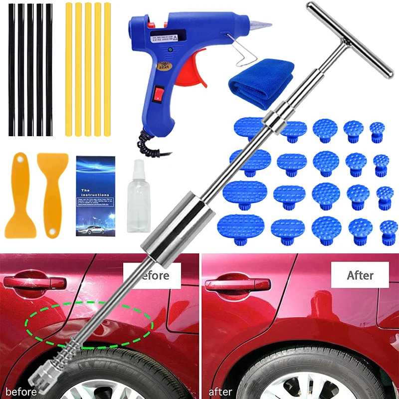 Automotive Paintless Dent Puller Kit Professional Workshop Hand Tools Set For Car Dent Removal Kit  Mixed Size Suction Cup Kits