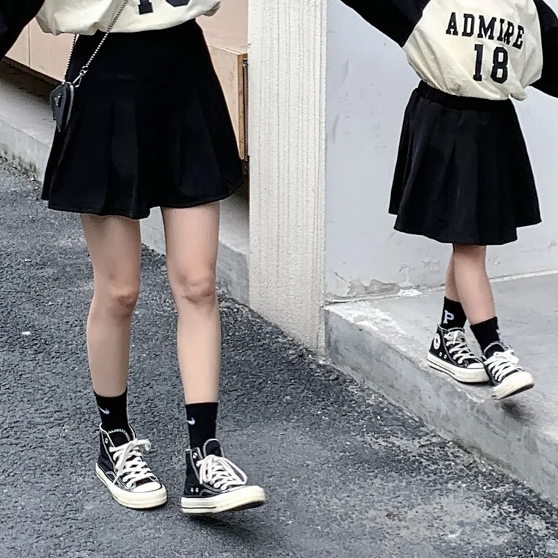 family matching outfits mother kidsKorean children's clothing  solid color college style pleated skirt casual skirt Family look enlarge