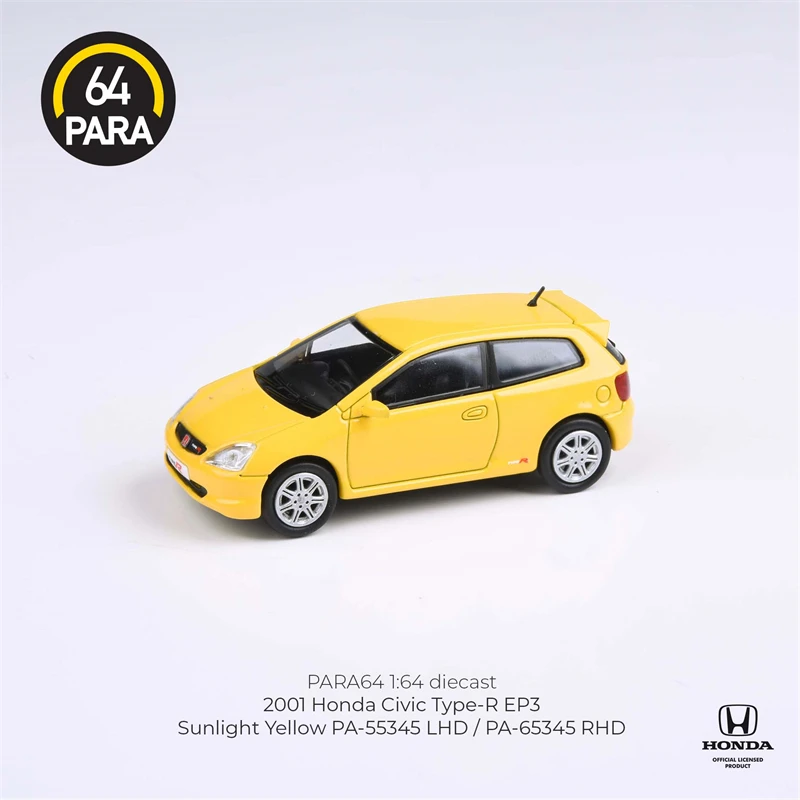 

PARA64 1:64 Honda CIVIC Type R EP3 Yellow /Blue LHD Diecast Model Car