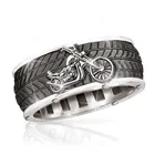 Мужское кольцо в стиле панк с текстурой в виде шины