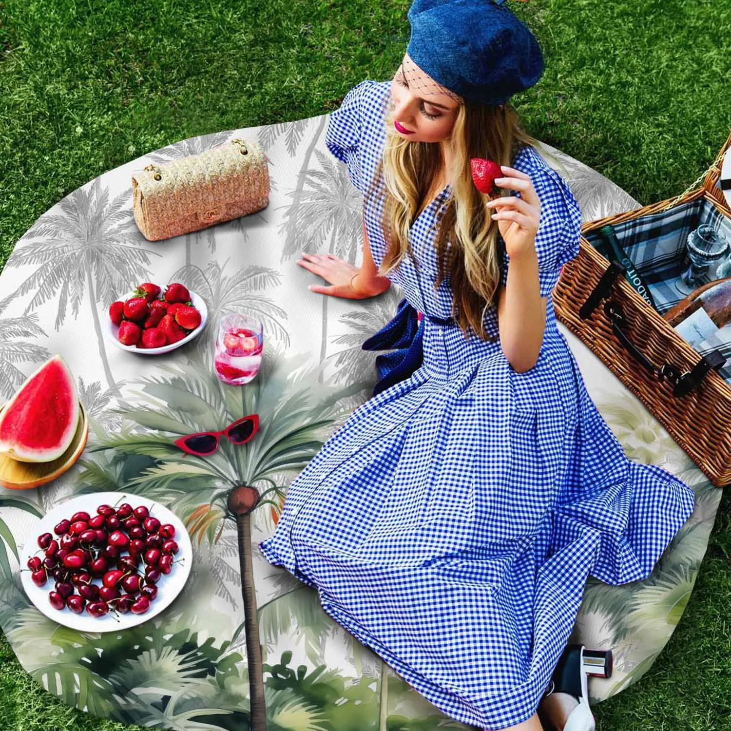 Скатерть с тропическими пальмами для праздничного стола водонепроницаемая