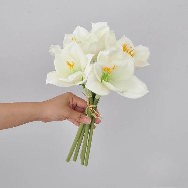 

Искусственные цветы Амариллис шелковые 5 штук