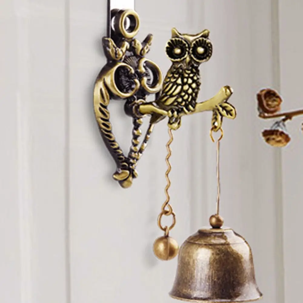 

New Retro Nostalgic Style Animal Door Bell Metal Iron Bell Wind Chime Wall Hanging Decorative Horse Elephant Owl Shape