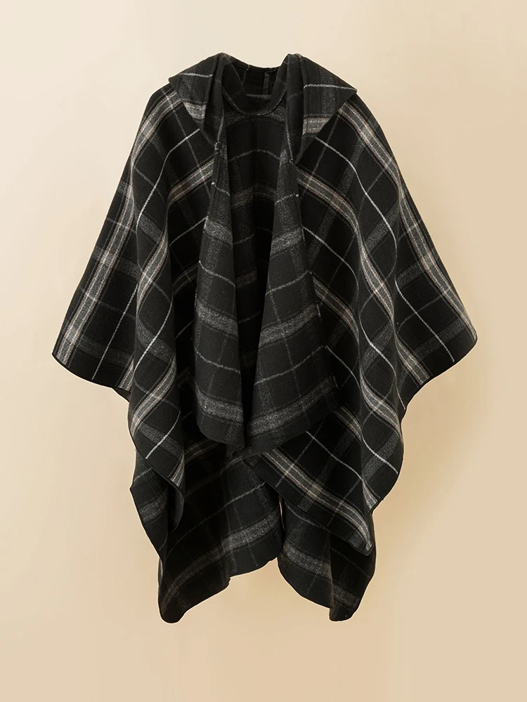 

Imitation Cashmere Women Scarf Autumn Winter Plaid Hooded Poncho Femme Wrap Blanket Capa Para Mujer Pashmina Shawl Echarpe Hiver