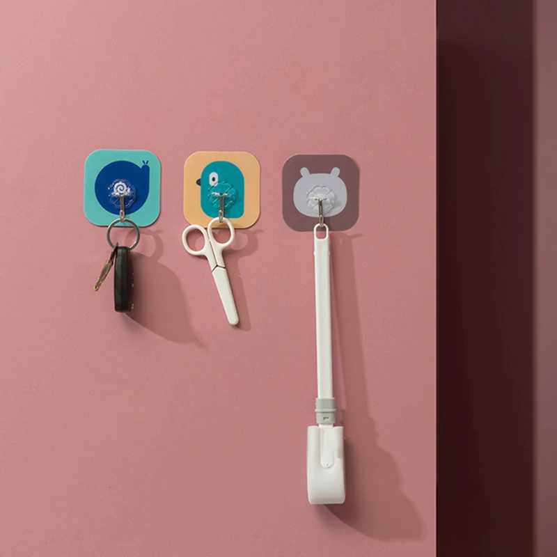 

Cute Animal Cartoon Adhesive Wall Hook Non-Marking Free Punching Strong Bearing Wall Hanger Bathroom Kitchen Supplies Stick Hook