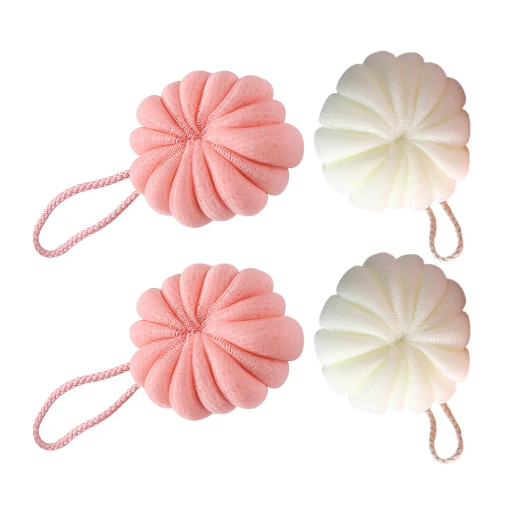 

Bath Sponge Showerloofah Pouf Scrubber Body Mesh Loofahs Sponges Exfoliatingcute Bathroom Pumpkin Baby Puff Decor
