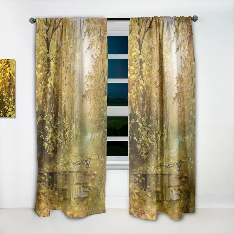 

An Elegant and Perfect Autumn Forest Landscapes Window Valance Curtain Panel – A Great Addition to Your Indoors for Enhancing