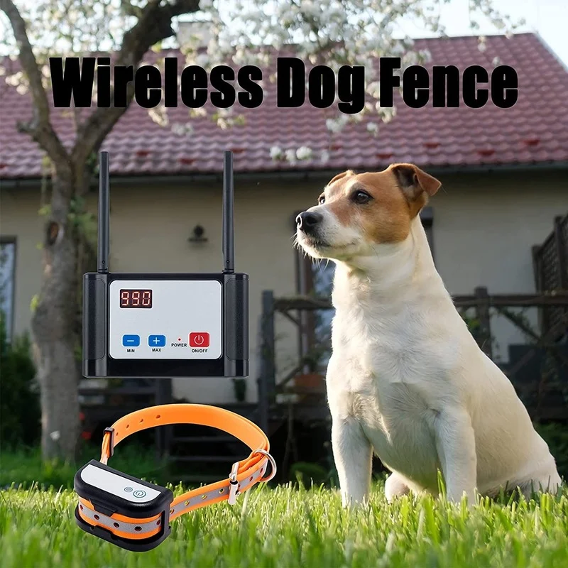 Electric Wireless Dog Fence for Outdoor Containment System with Waterproof Training Collar Dog Boundary Container for All Dogs
