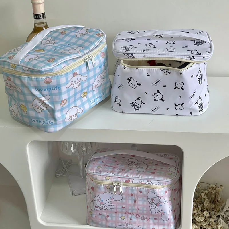 

Kawaii Sanrio Cinnamonroll почтовая косметичка Милая красота Модная Портативная вместительная сумка для хранения мелочей