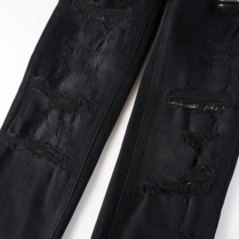 Джинсы KSUBI Cross рваные узкие джинсы в американском стиле с низкой талией и бахромой