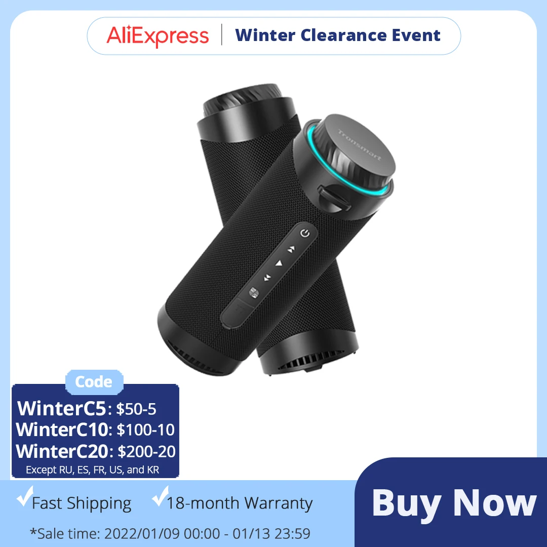  Tronsmart T7 Speaker Bluetooth Speaker with 360 degree Surround Sound, Bluetooth 5.3, LED Modes, True Wireless Stereo, APP 