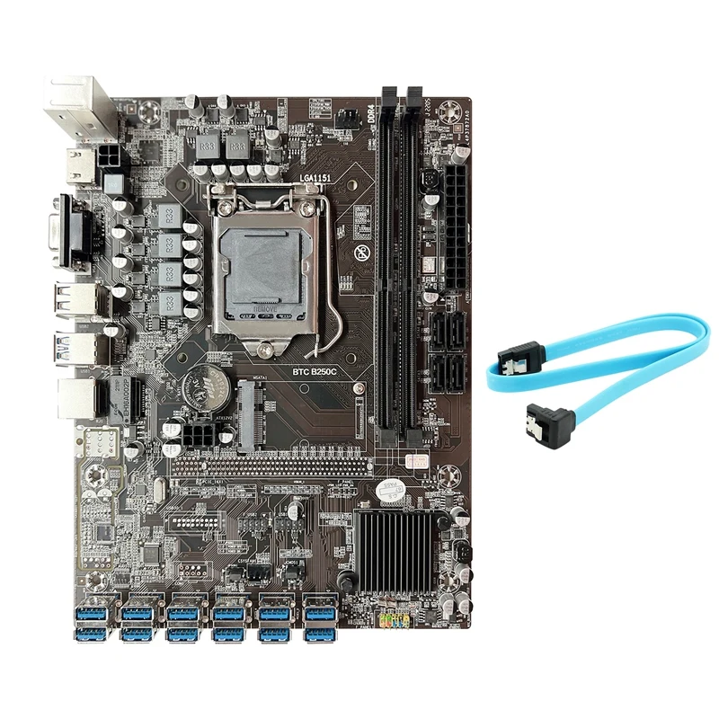 

Материнская плата B250C 12P для LGA1151 12 USB3.0 PCIE слот GPU + сетевой кабель RJ45 (случайный цвет и внешний вид)