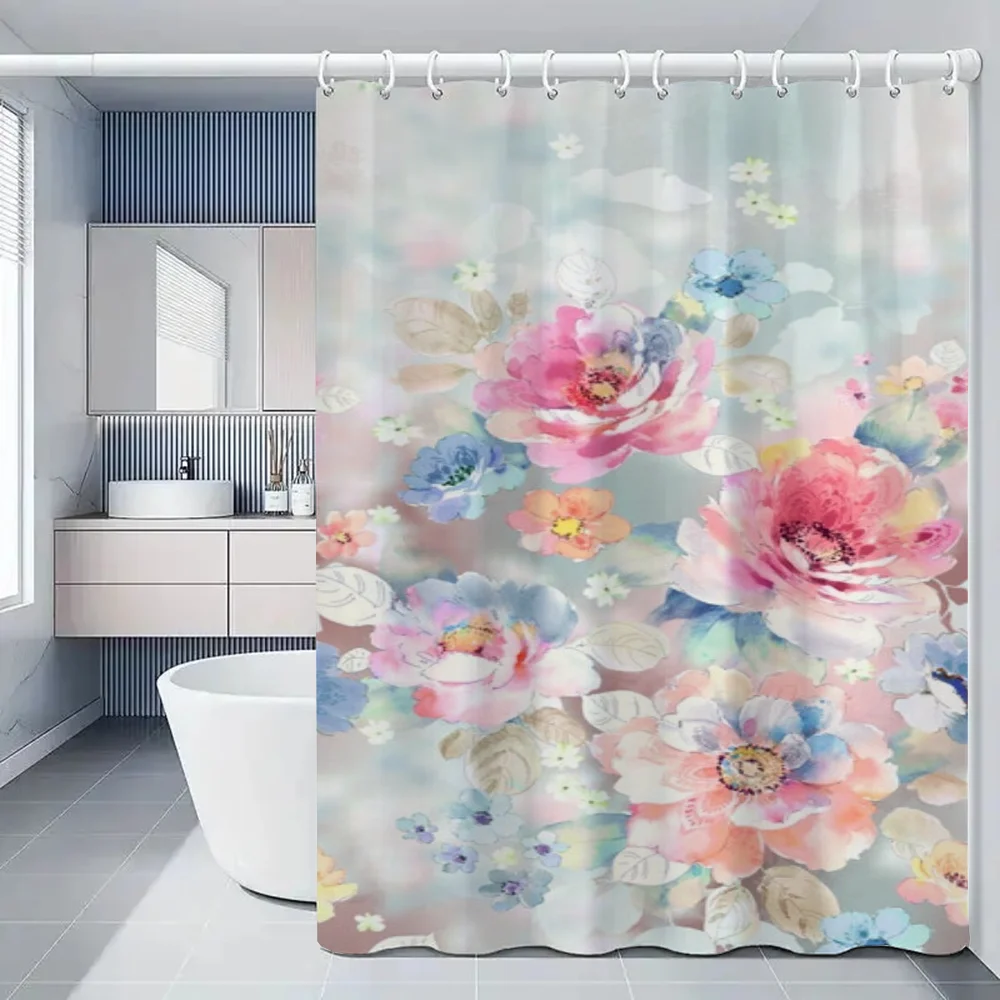 Занавеска Для Душа С Цветочным Принтом Современный Стиль