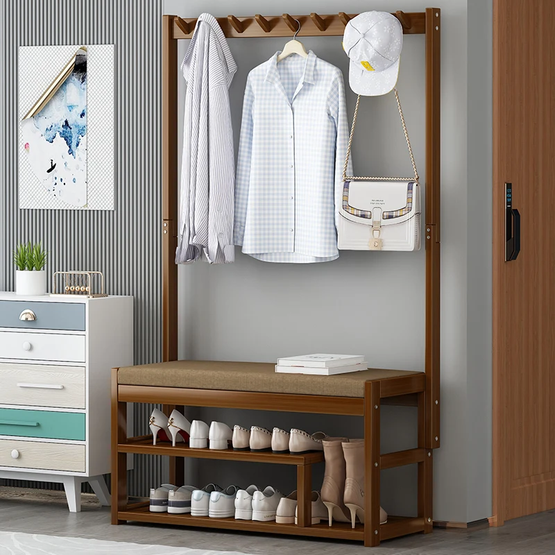 Деревянная вешалка для одежды в прихожую стойка портативный стенд прихожей