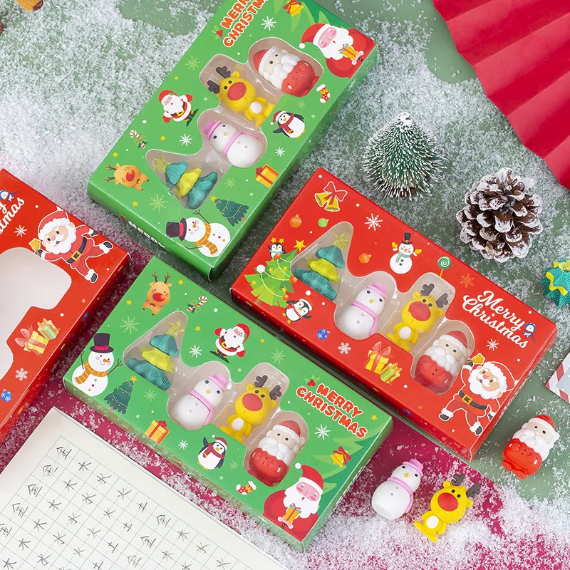 

Santa Japanese Kawaii Stationery Cute School Supplies Desk Accessories Claus Eraser Set