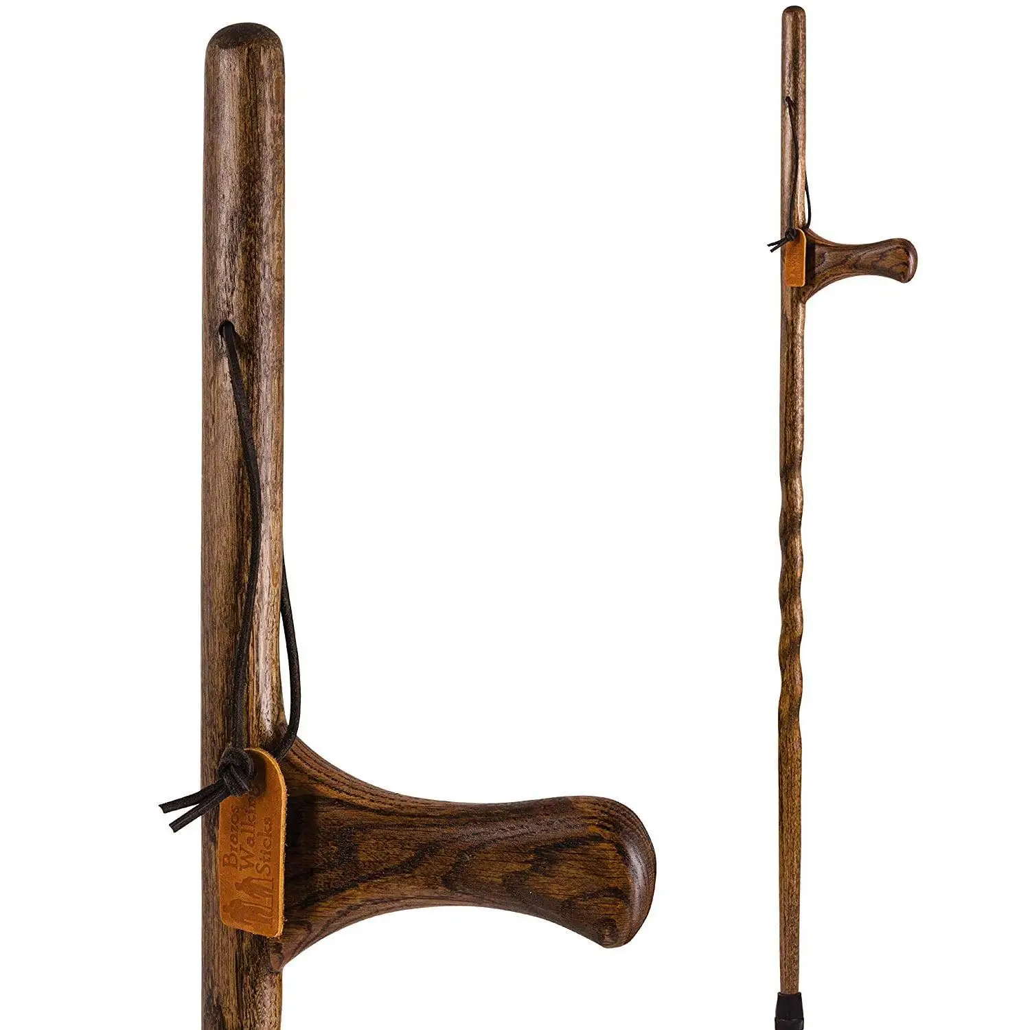 

Dual Purpose Staff Wood Walking Stick Hiking Trekking Pole Cane, 55 Inches