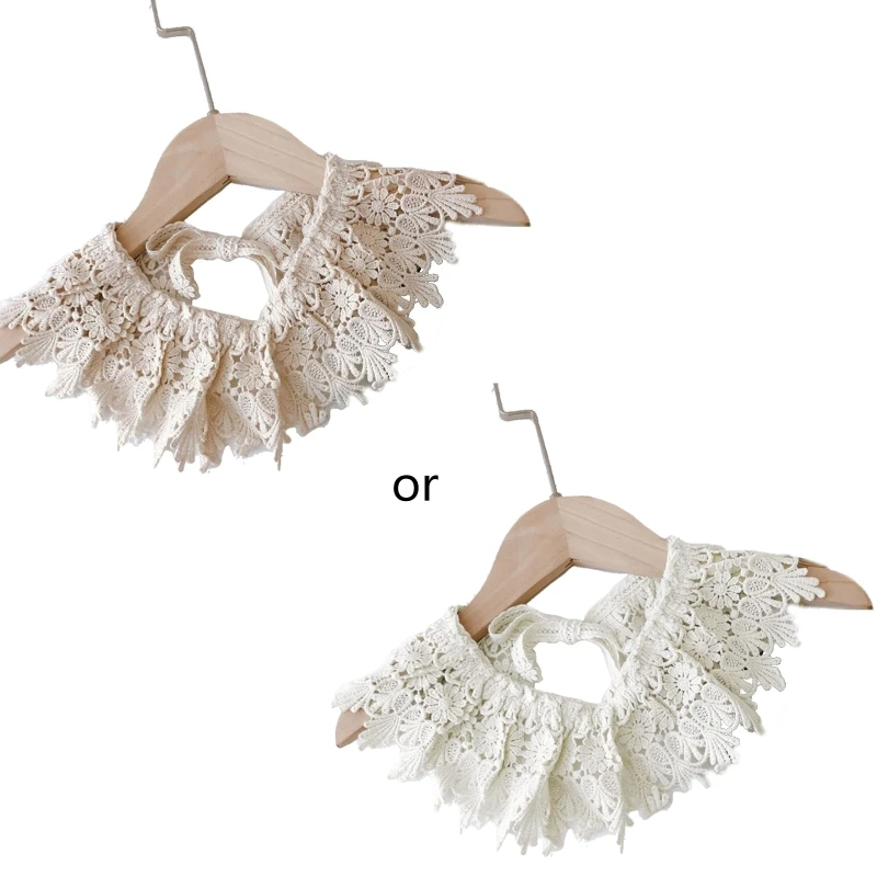 

Детский кружевной Цветочный нагрудник с вырезами, искусственный воротник, одежда для девочек, доступная детская шаль в Корейском стиле для малышей 40JC