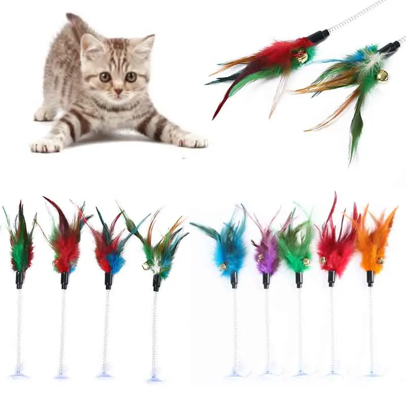 

Забавные игрушки-палочки для кошек случайного цвета, красочные игрушки для индейки, перьев, палочки для кошек, интерактивные игрушки для до...