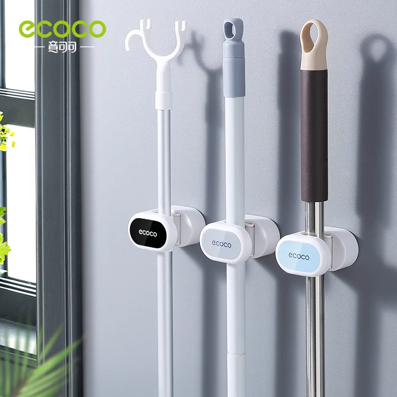 

High-value Free Punch No Trace Wall-mounted Mop Holder Multi-functional Silicone Non-slip Mop Clip Card Seat Luxury Accessories