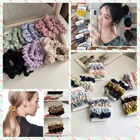 

3 шт., резинки для волос, из чистого шелка