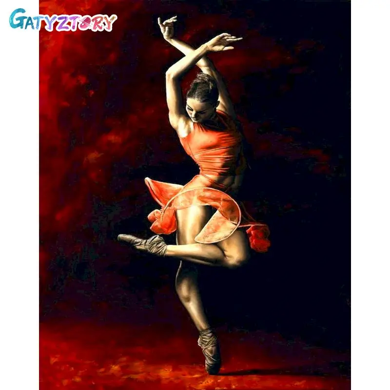 

GATYZTORY Painting By Number Dancer girl Gift Drawing On Canvas HandPainted Art DIY Pictures By Number Figure Kits Home Decor