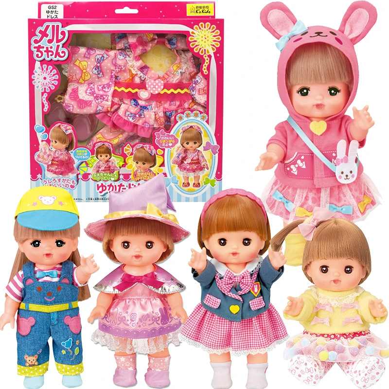 Japan Mell Chan Figure Wedding Dress Doll Ornament Accessories Pretend Play Children Toy Present