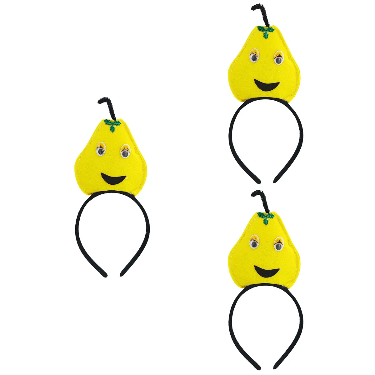 

3pcs Performance Party Pear Hair Cloth Hair Band Hair Accessories (Yellow)