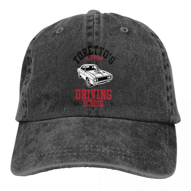 Промытая бейсболка Torettos Driving School Черные кепки Snapback Trucker Dad Hat Fast Furious 9-Vin Diesel Action Movie