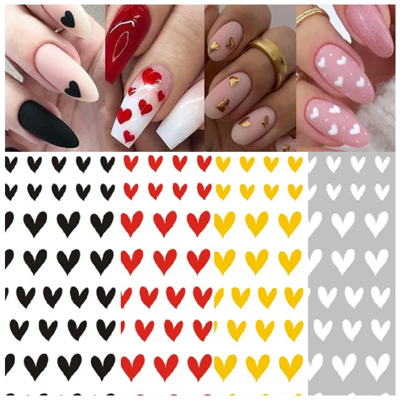 

Back Glue Stickers Sweet Heart Nail Decals Decoration For Nail Art Manicure Beauty