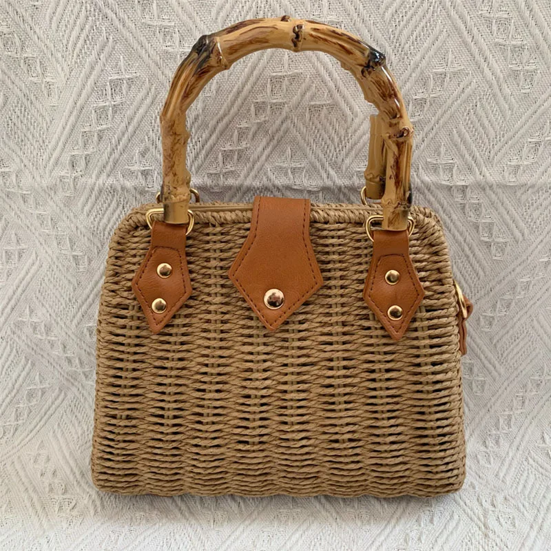 

Summer Fashion Straw Woven Bag 2023 New Casual Versatile Buckle Design Women's Crossbody Bags Holiday Beach Ladies Handbag