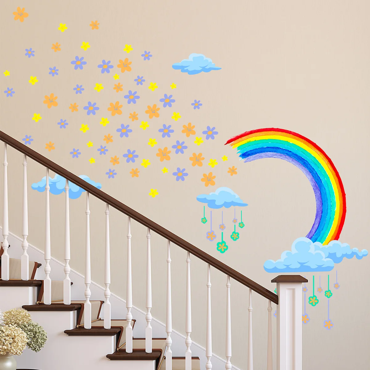 Радужные настенные виниловые наклейки для детской комнаты детское украшение