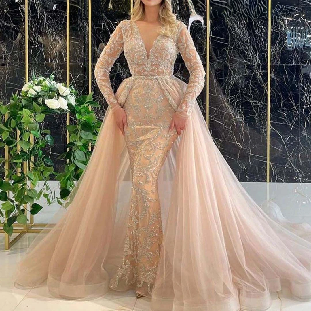 

Новинка 2023, женское платье в европейском и американском стиле, элегантное французское простое газовое платье со спущенным золотом хвостом