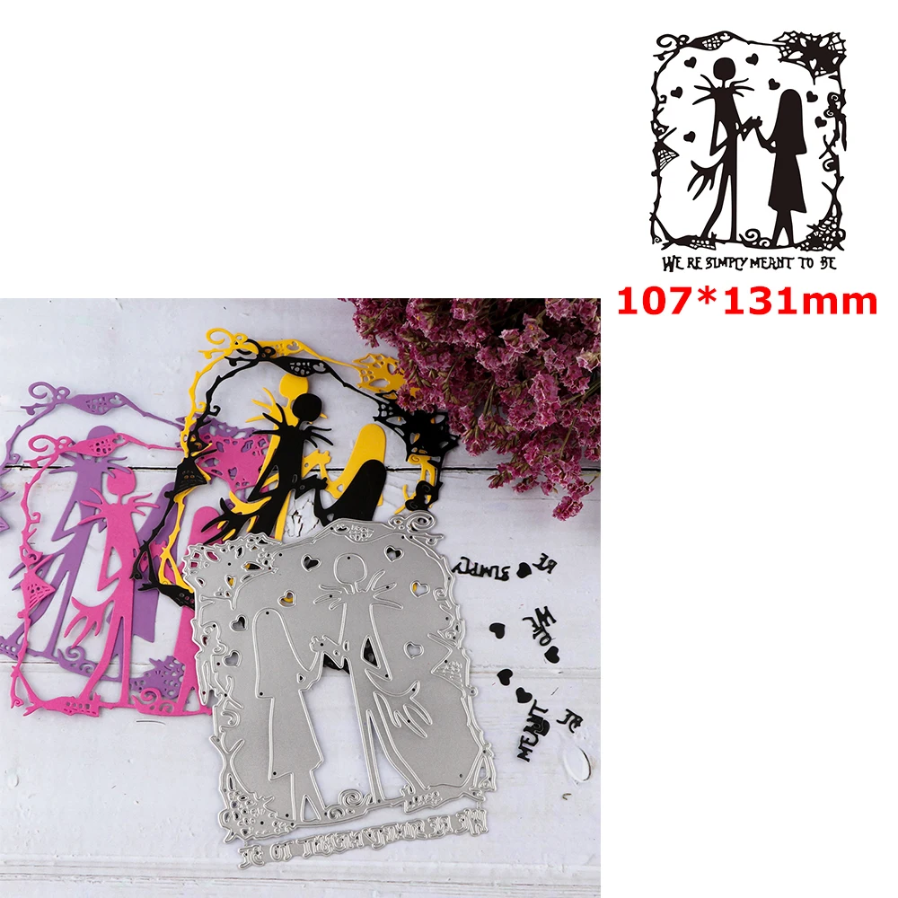 

Disney WE ARE SIMPLY MEANT TO BE Cutting Dies The Nightmare Before Christmas Theme Dies for DIY Halloween Craft Paper Cards