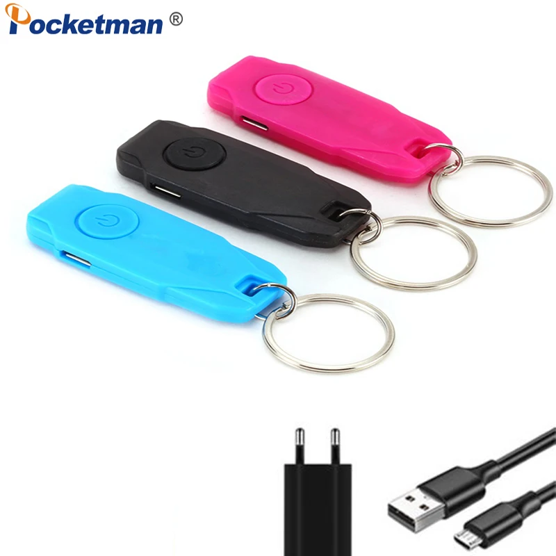 

Portable USB Rechargeable Keychain Light Pet Colored Outdoor Emergency LED Lights for Cycling Walking Jogging Flashlights