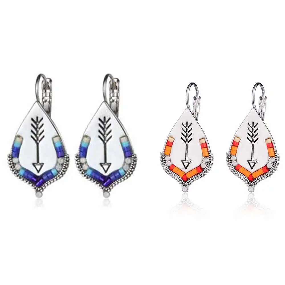 

2023 Hot Sale Summer Style Bohemian Beaded Unique Shape Punk Carved Arrow Earrings Women's Jewelry Gifts